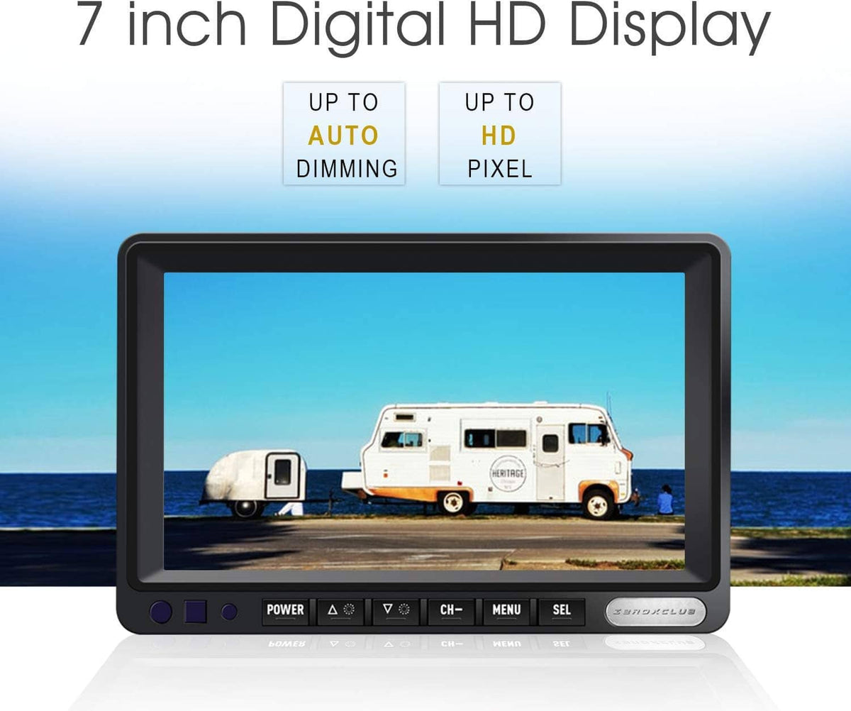 7-inch digital HD display monitor for rear view with control buttons
