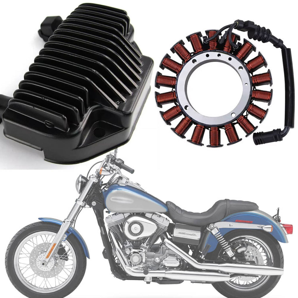 Motorcycle voltage regulator with black finned heatsink and mounting bracket