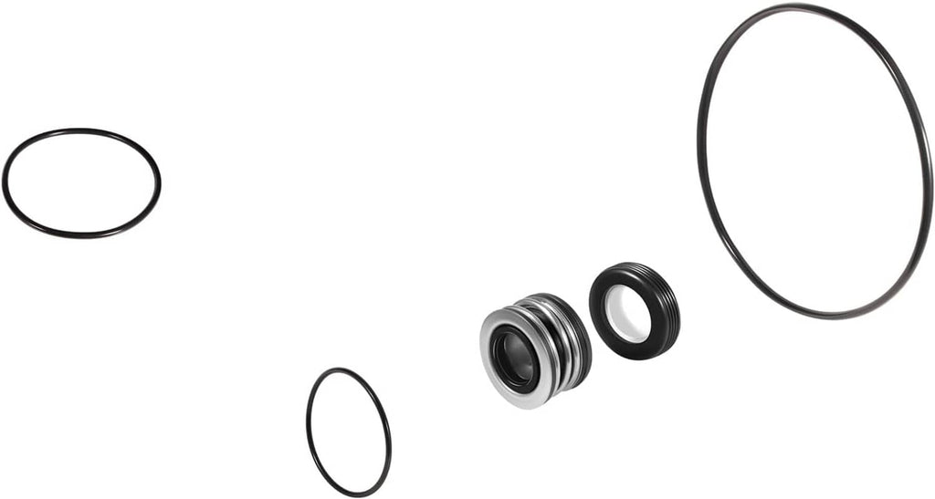 Shaft seal & O-ring set with small black seal insert and assorted rubber rings