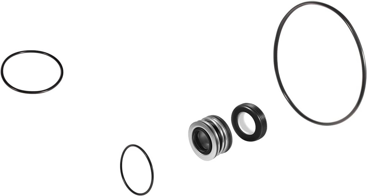 Shaft seal & O-ring set with small black seal insert and assorted rubber rings