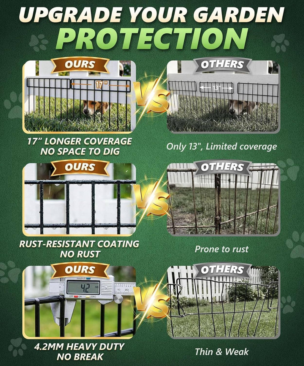 Black anti-dig fence barrier with rust-resistant heavy-duty coating and no-rust design