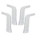 White RV roof corner caps, curved covers with mounting holes for replacement