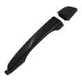 Black exterior door handle cover with curved shape and end caps