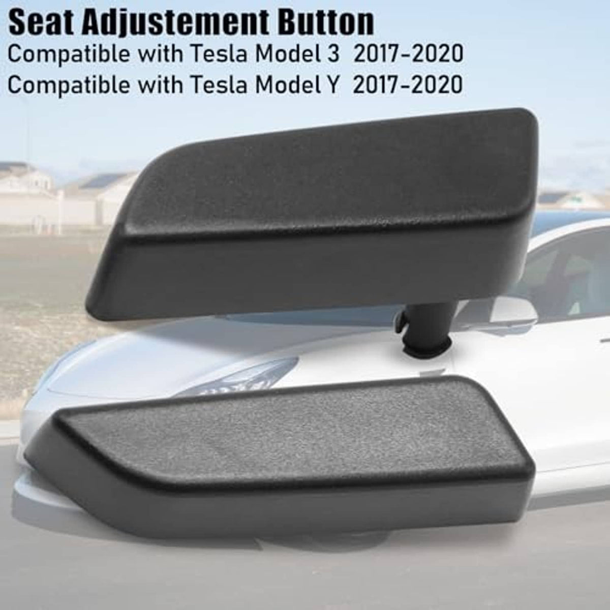 Black seat adjustment button cover pair for Tesla Model 3/Y right seat controls