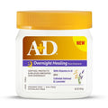 A+D Overnight Healing Rash Ointment jar with yellow cap and front label