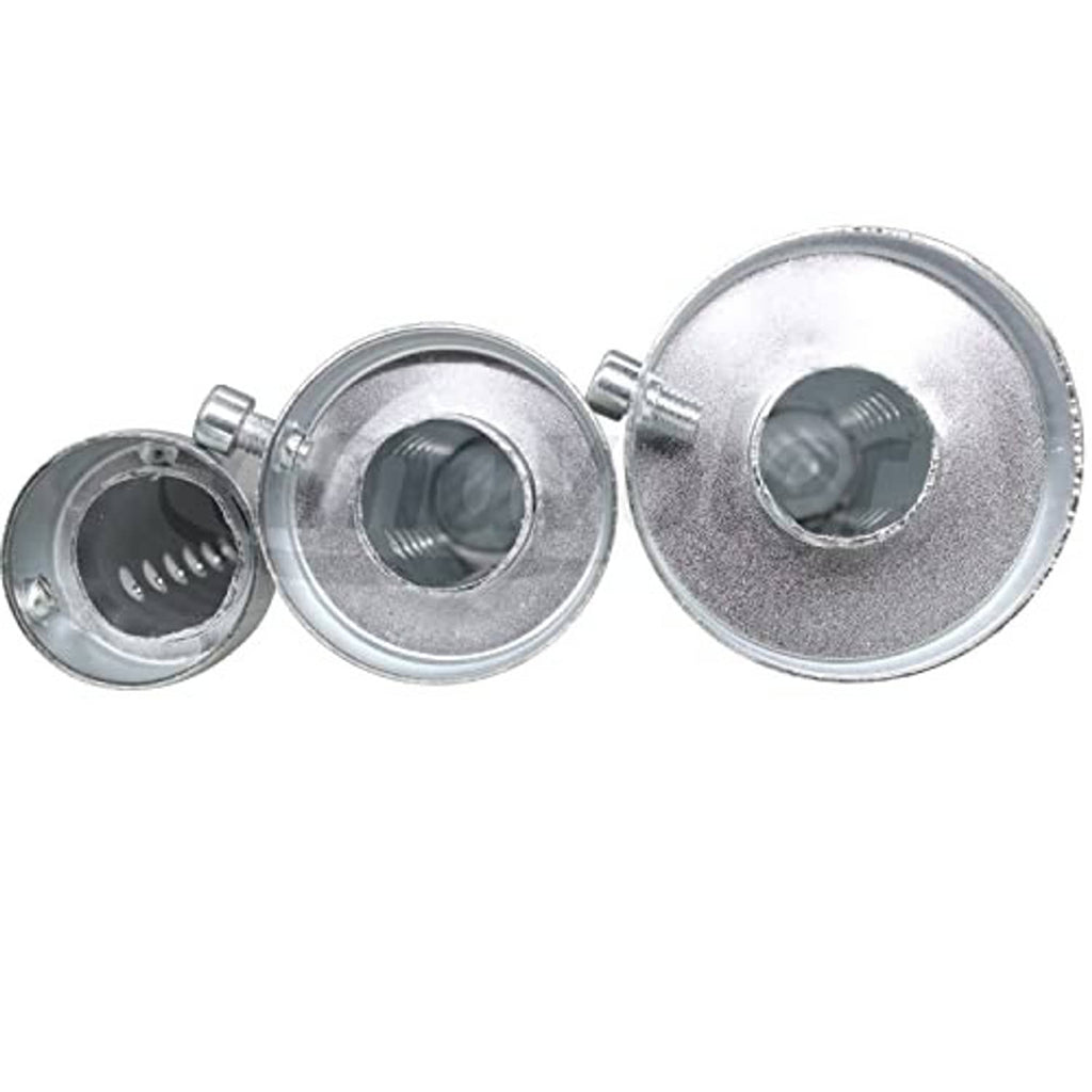 Metal exhaust baffle insert components: silver end caps with internal black sections