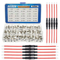 Inline screw fuse kit with 5x20mm fuses, clear box, red wires and fuse holders