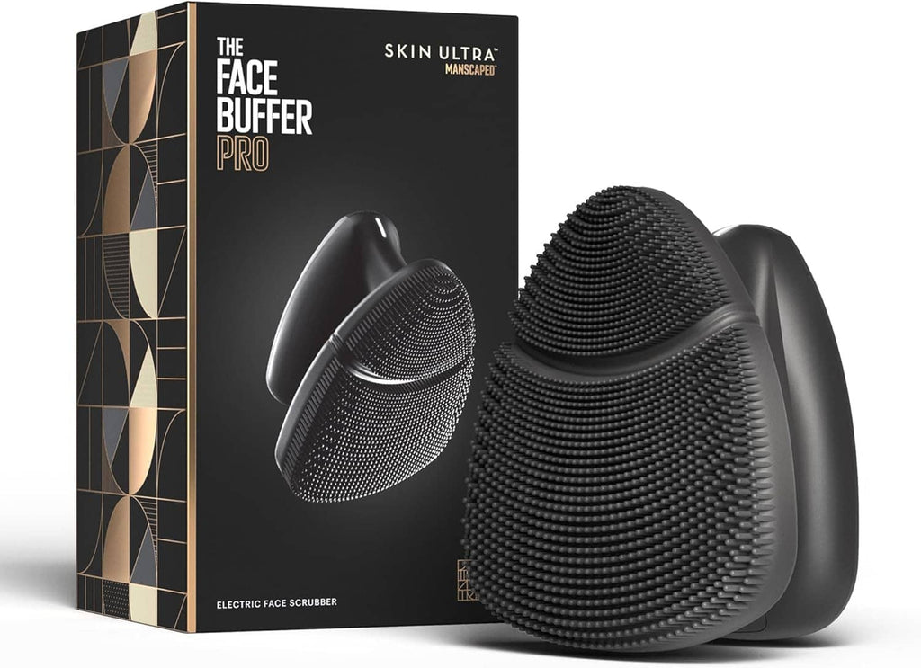 Electric silicone face scrubber, black dual-brush heads with boxed packaging