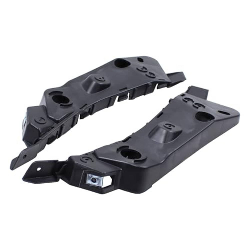 Black plastic bumper fender holder bracket pair with metal anchor insert