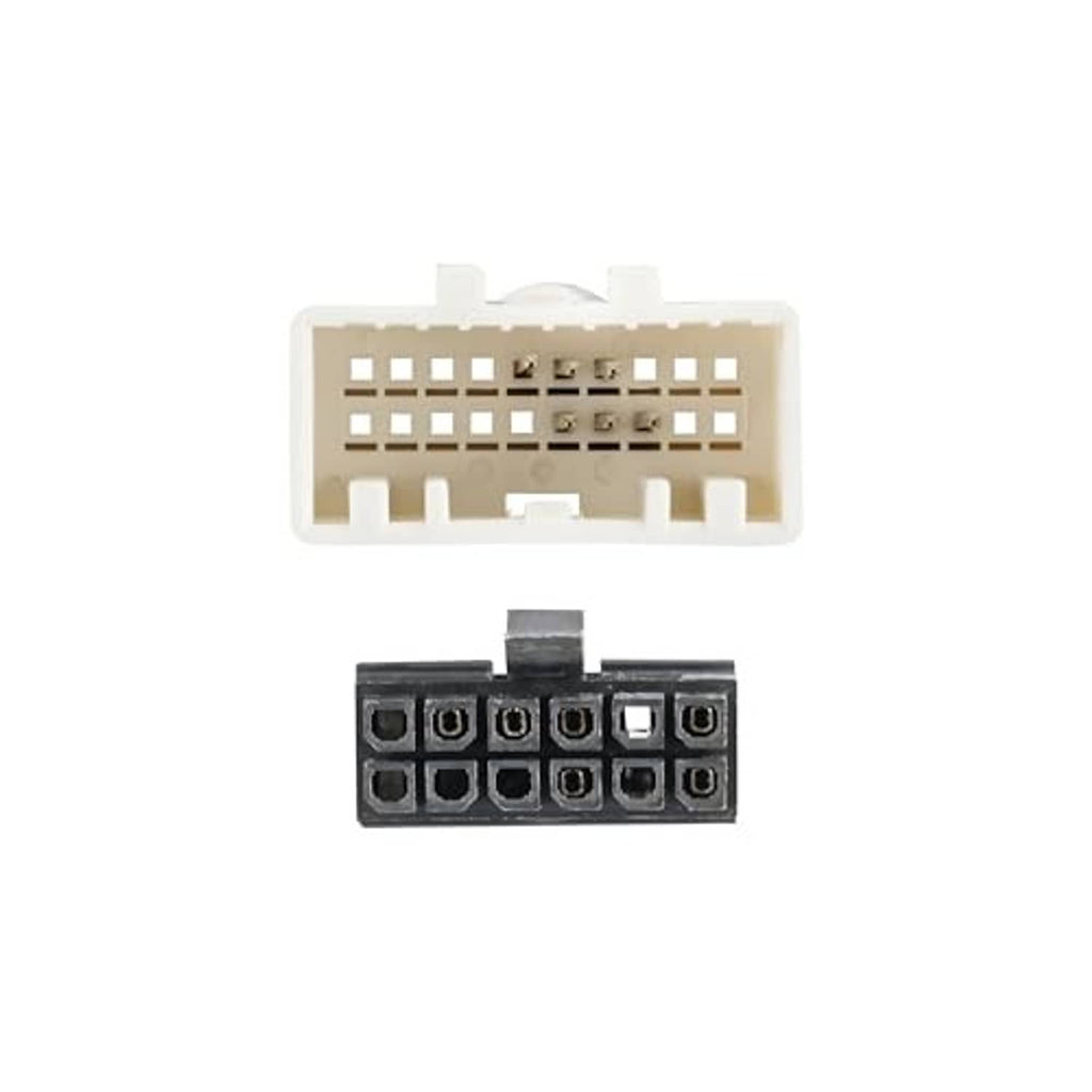 White and black 20-pin wiring connectors with terminal pin blocks