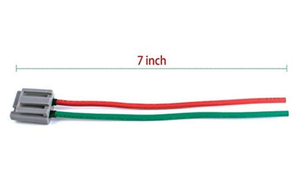HEI distributor pigtail wire harness, 7-inch red/green leads with gray connector