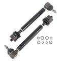 Pair of black tie rod end assemblies with ball joints and hardware, washers and nuts