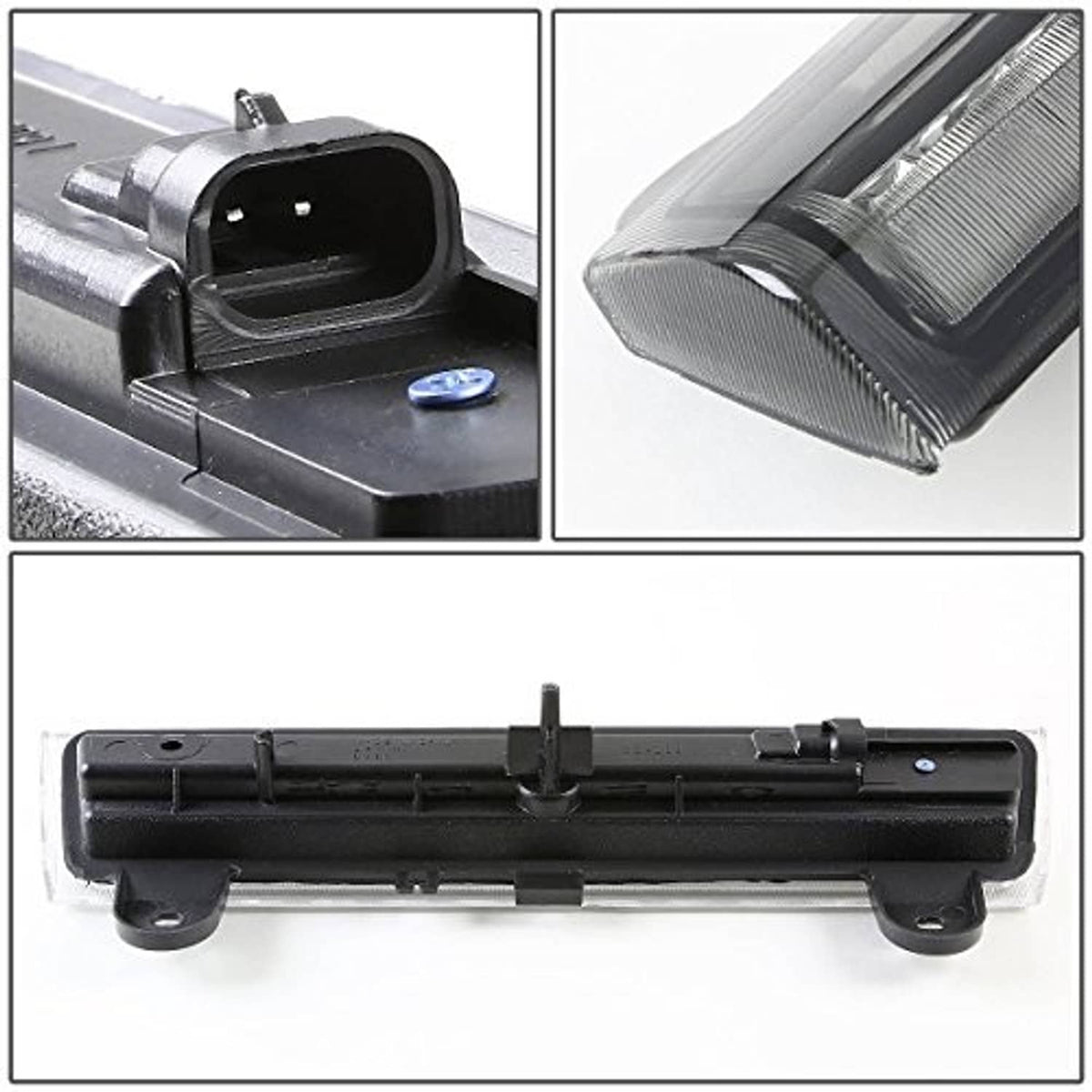 LED third brake light underside with connector plug and two black mounting feet