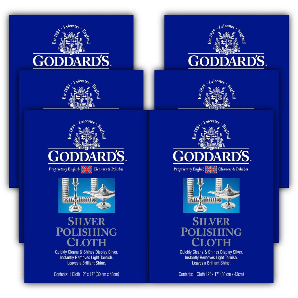 Silver polishing cloth pack, six Goddards boxes shown