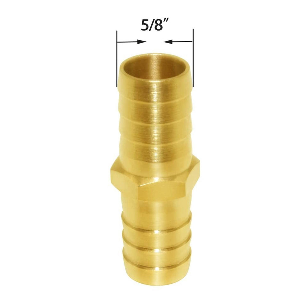 Brass 5/8 in hose repair connector fitting with barbed ends
