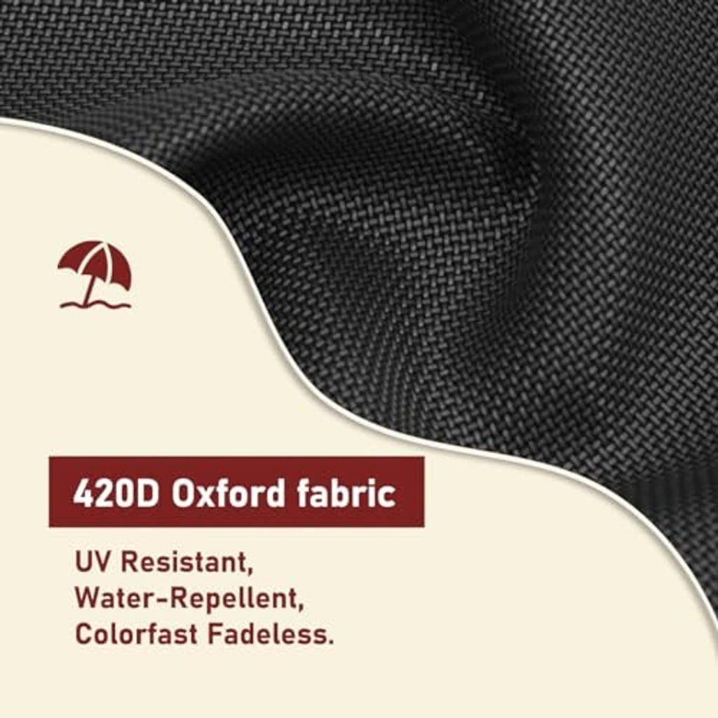 Black umbrella cover fabric texture with curved stitched edge detail