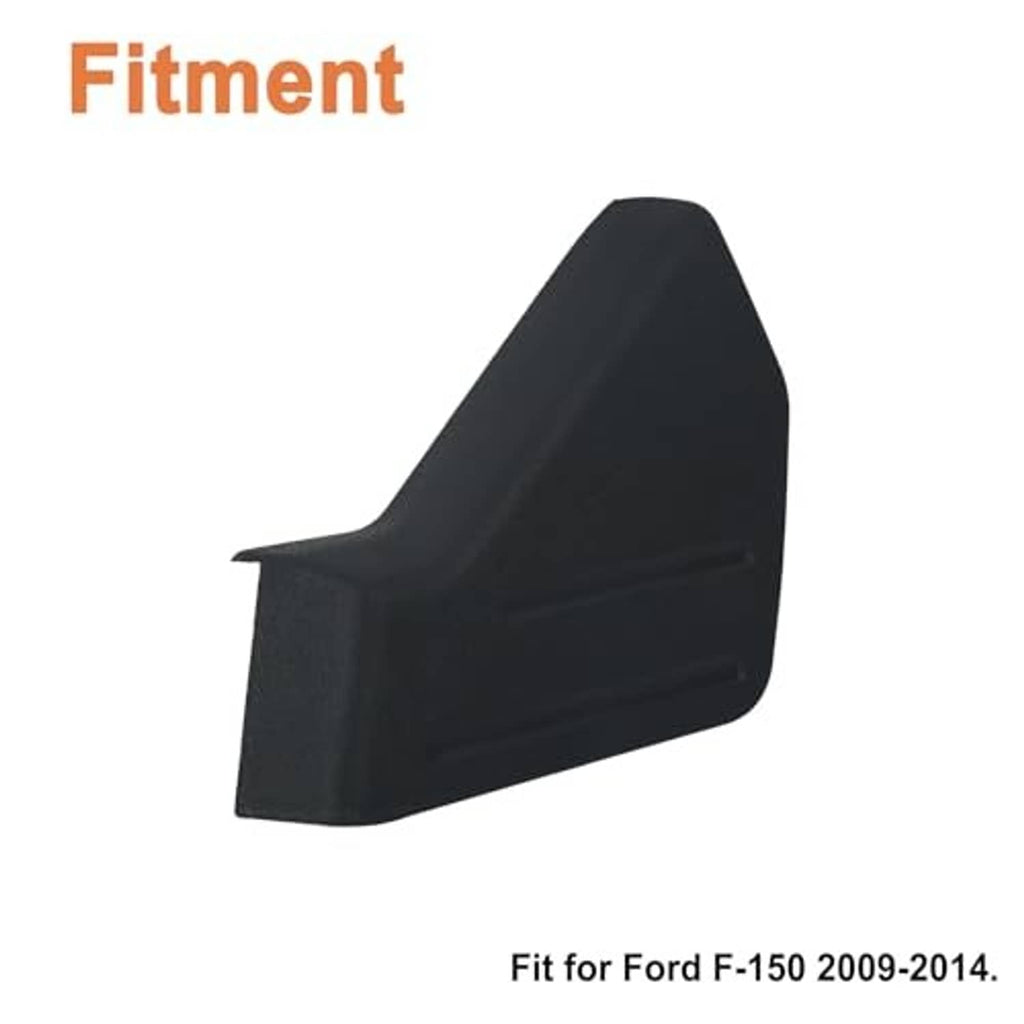 Black driver seat trim cover panel with contoured side and vent-style slot