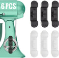 6-piece appliance cord wrap clips with three black and three white pieces