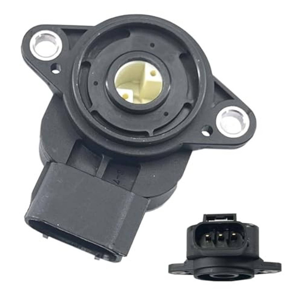 Throttle position sensor (TPS) showing circular center window and 4-pin style connector
