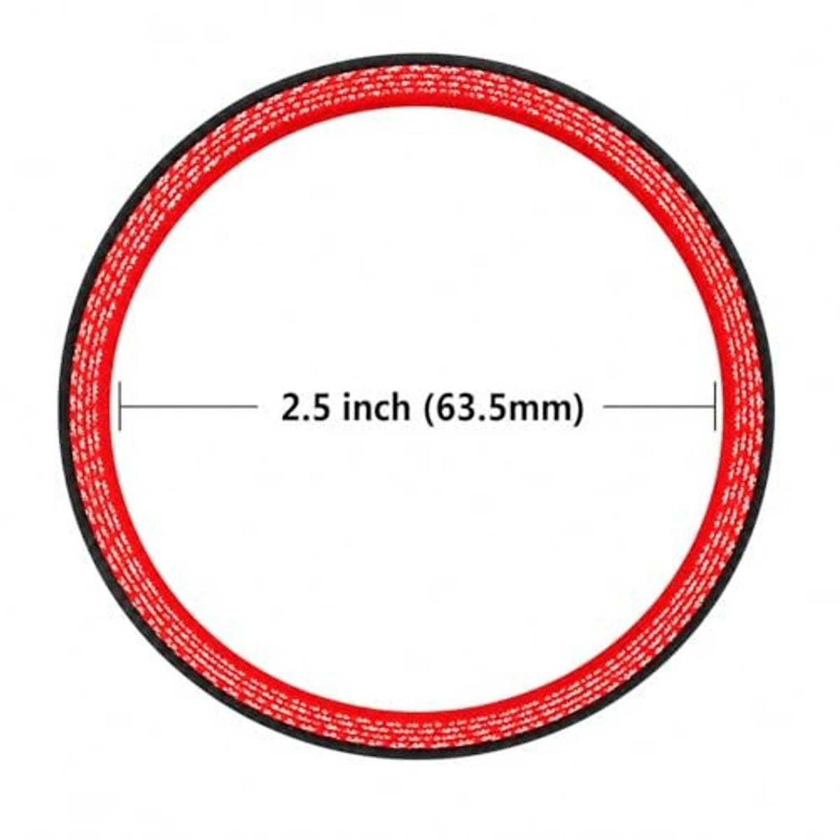 Black silicone hose coupler loop with red inner lining, 2.5 inch (63.5mm) size