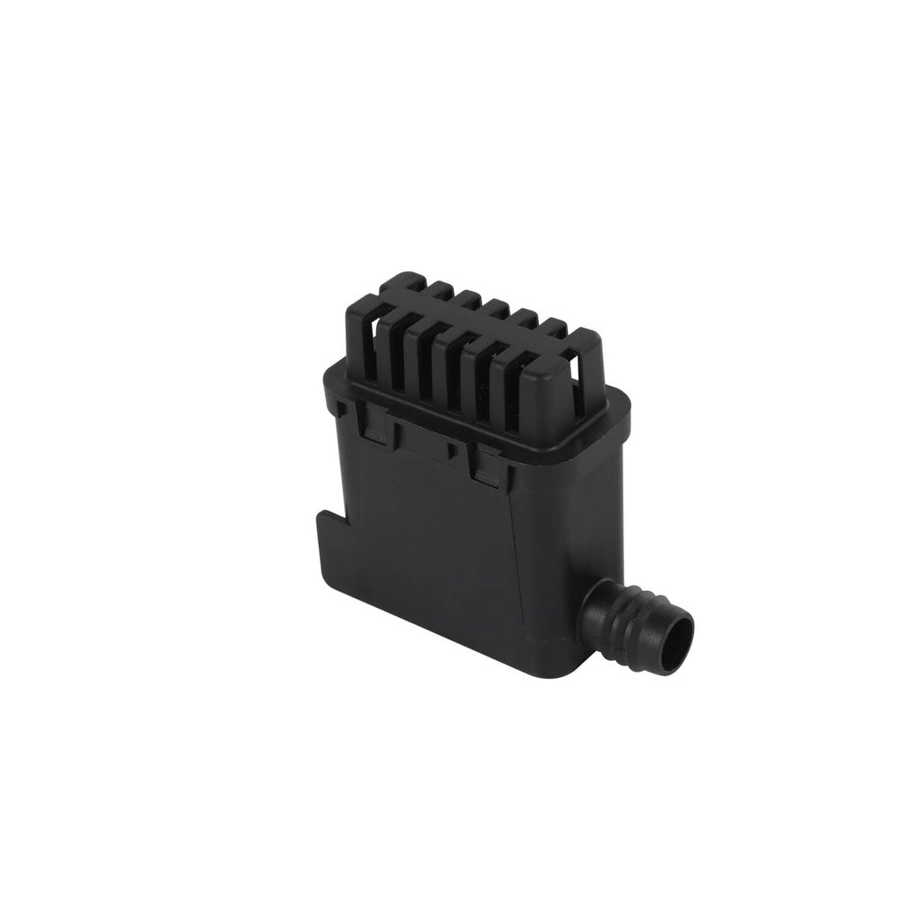 Vapor canister vent solenoid with black vented housing and small hose outlet