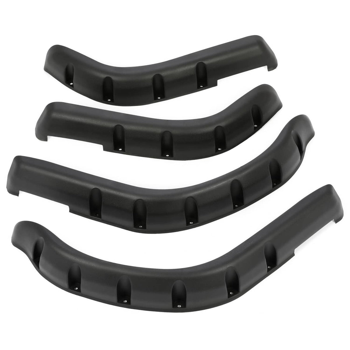 Black curved fender flares set of four with mounting tabs