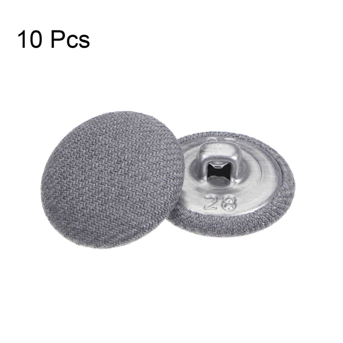 RivetOak HARFINGTON 10pcs 28L Fabric Cloth Covered Button 18mm Metal Shank 18mm, Grey