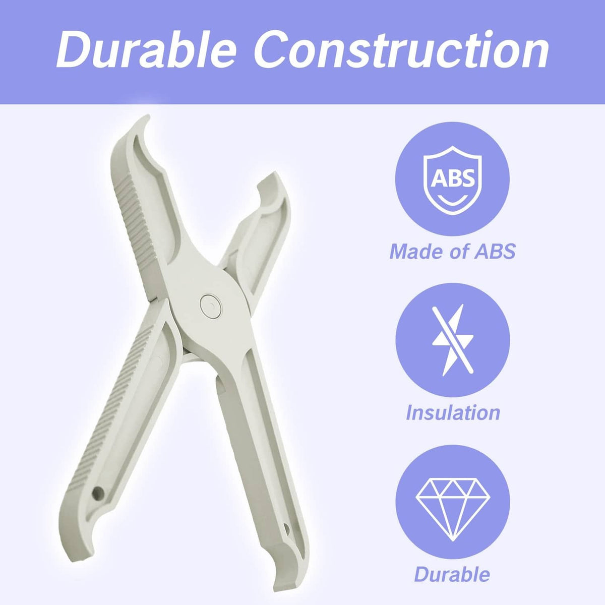Grey fuse puller tool with molded plastic insulated claws and wide handle