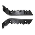 Front bumper bracket, black plastic, long mounting rail with tabs and screw holes