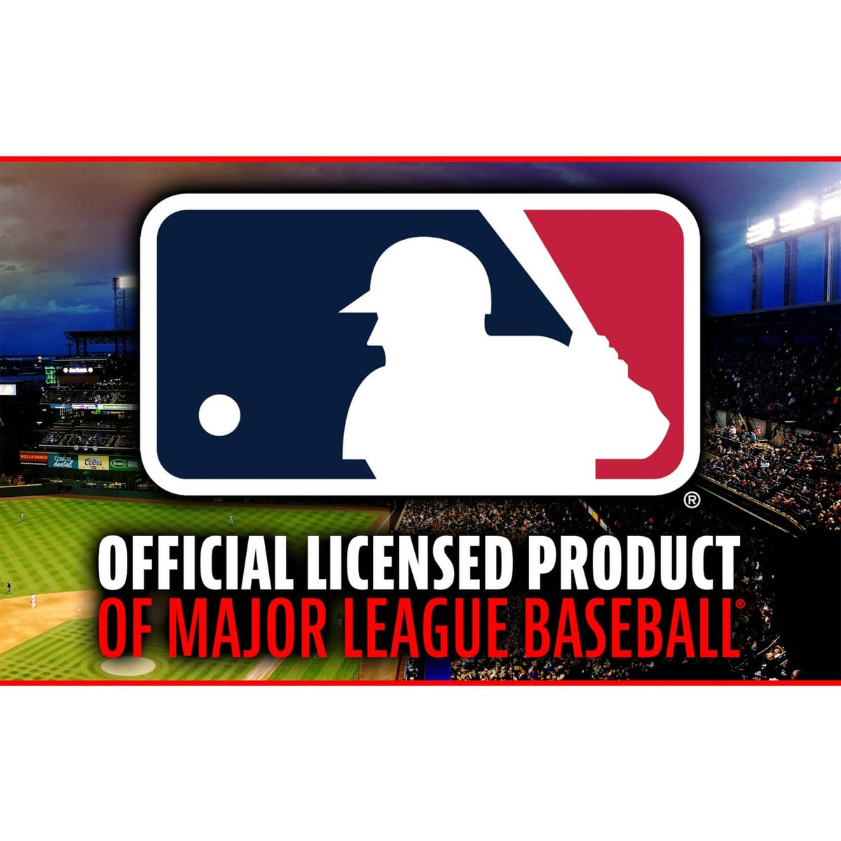 MLB official licensed product label with baseball icon