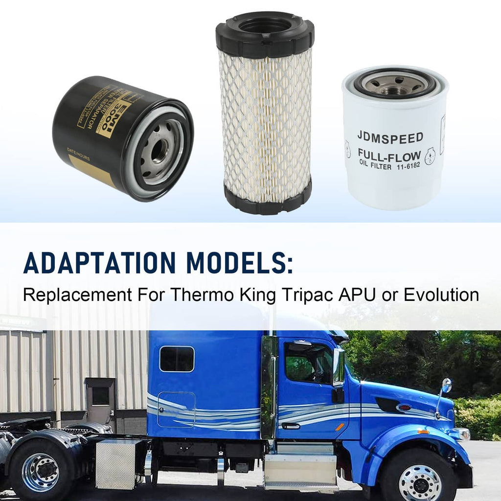 Replacement filter set: pleated air filter plus two canister oil and fuel filters, black/white