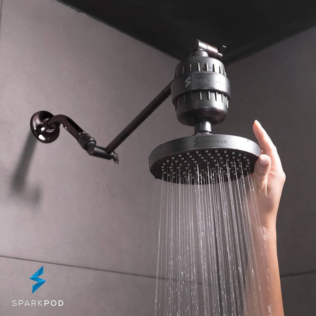 Hand adjusting oil rubbed bronze 6-inch rain shower head and water flow