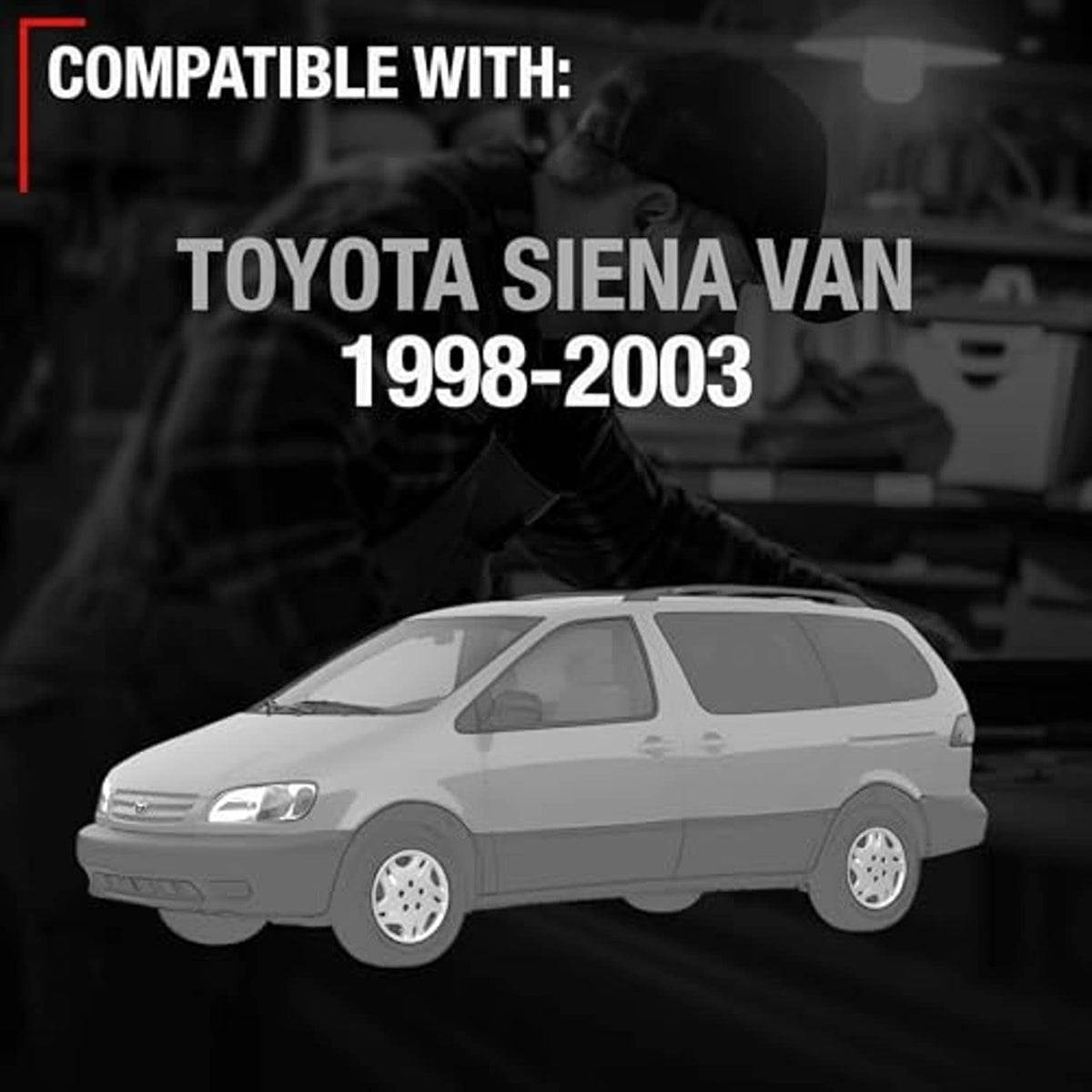 Exterior door handle replacement with Toyota van 1998-2003 compatibility graphic