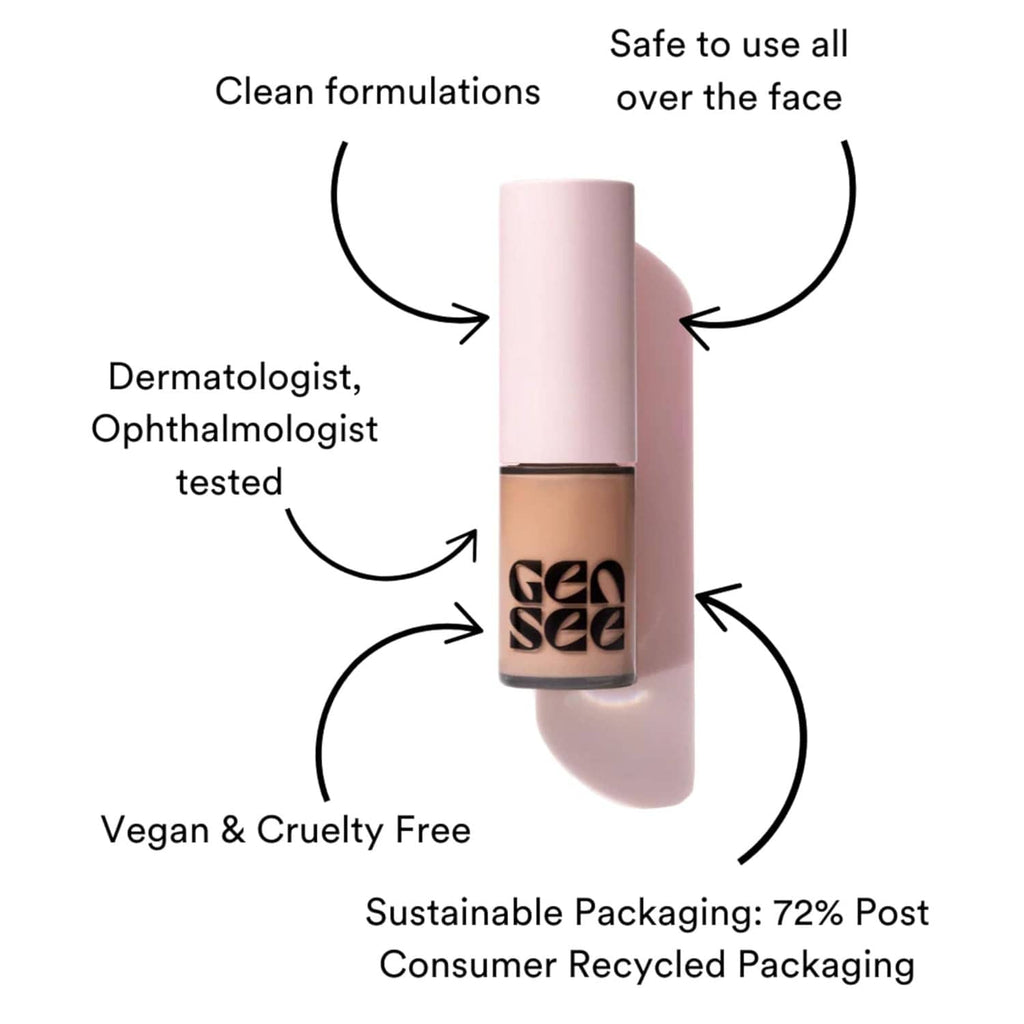 Pink liquid eyeshadow tube with rose-gold base