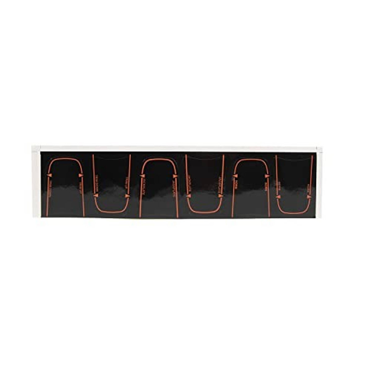 Tilt jack plate control switch wiring layout card with orange U-shaped terminals