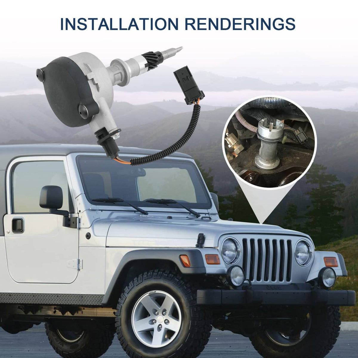 Oil pump drive assembly installation on Jeep Wrangler with wiring connection