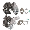 Turbocharger assembly with metal housing, plus mounting gaskets and seal pieces