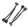 SATA power splitter cables, 2-pack, braided black with SSD/HDD power connectors