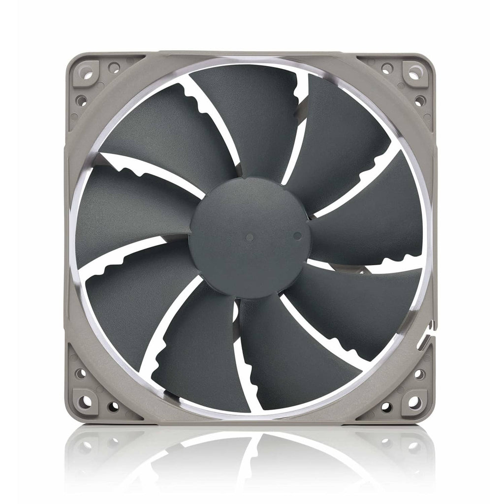 120mm PWM cooling fan, grey frame with white-edged black blades