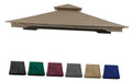 Khaki gazebo canopy top with corner panels and grommet edge trim