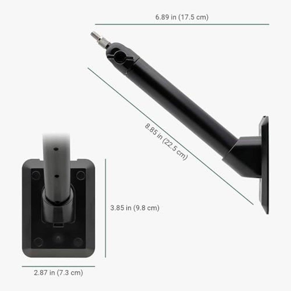 Black solar panel wall mount bracket with long arm and base