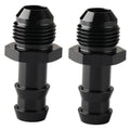 Black 8AN male flare-to-1/2 hose barb straight fitting, threaded connector set