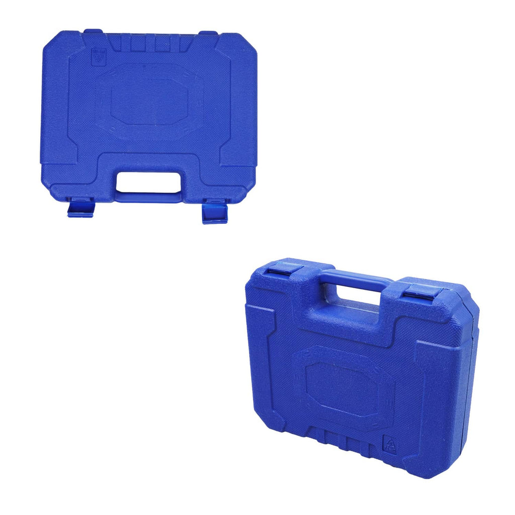 Blue plastic carrying case for vacuum brake bleeder tool