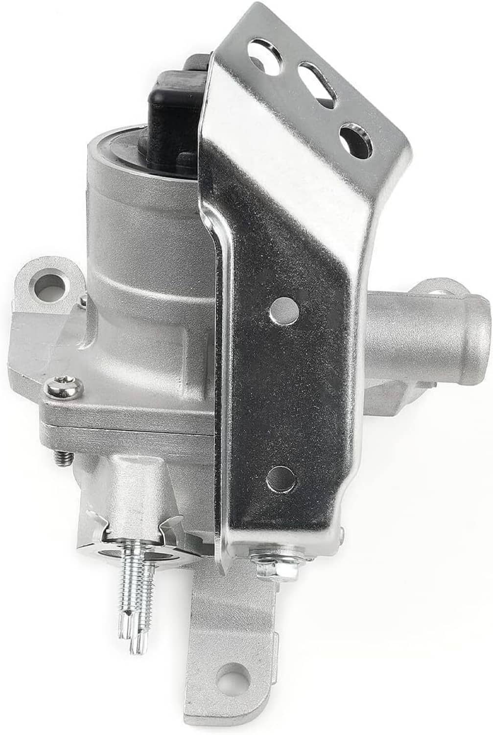 Metal secondary air injection check valve with black electrical connector and bracket