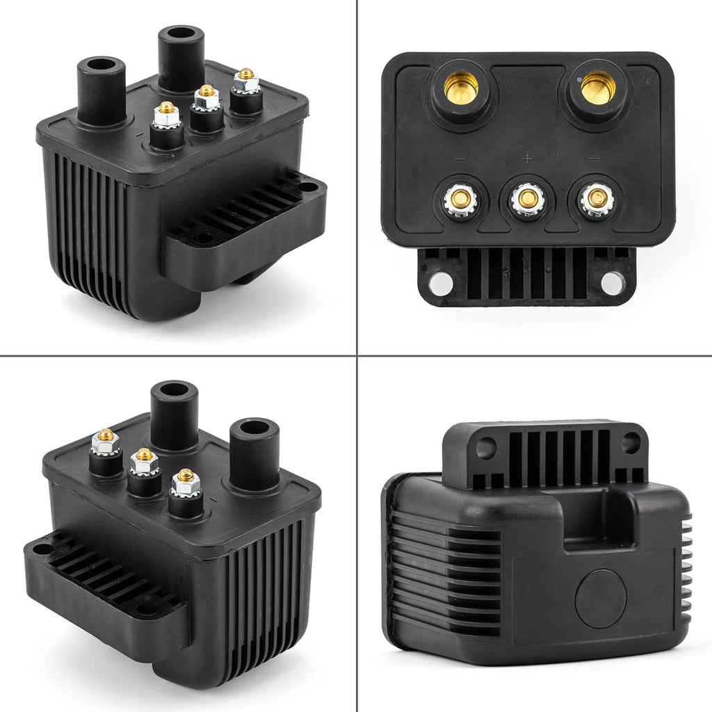 Black programmable ignition control module with four top terminals and heat-sink sides