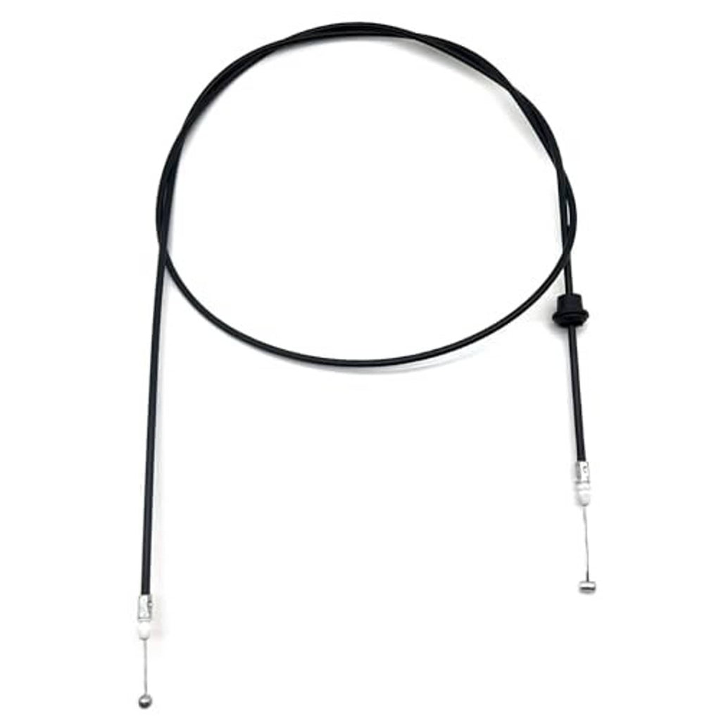 Black cable with metal terminals and small black connector for hood latch control