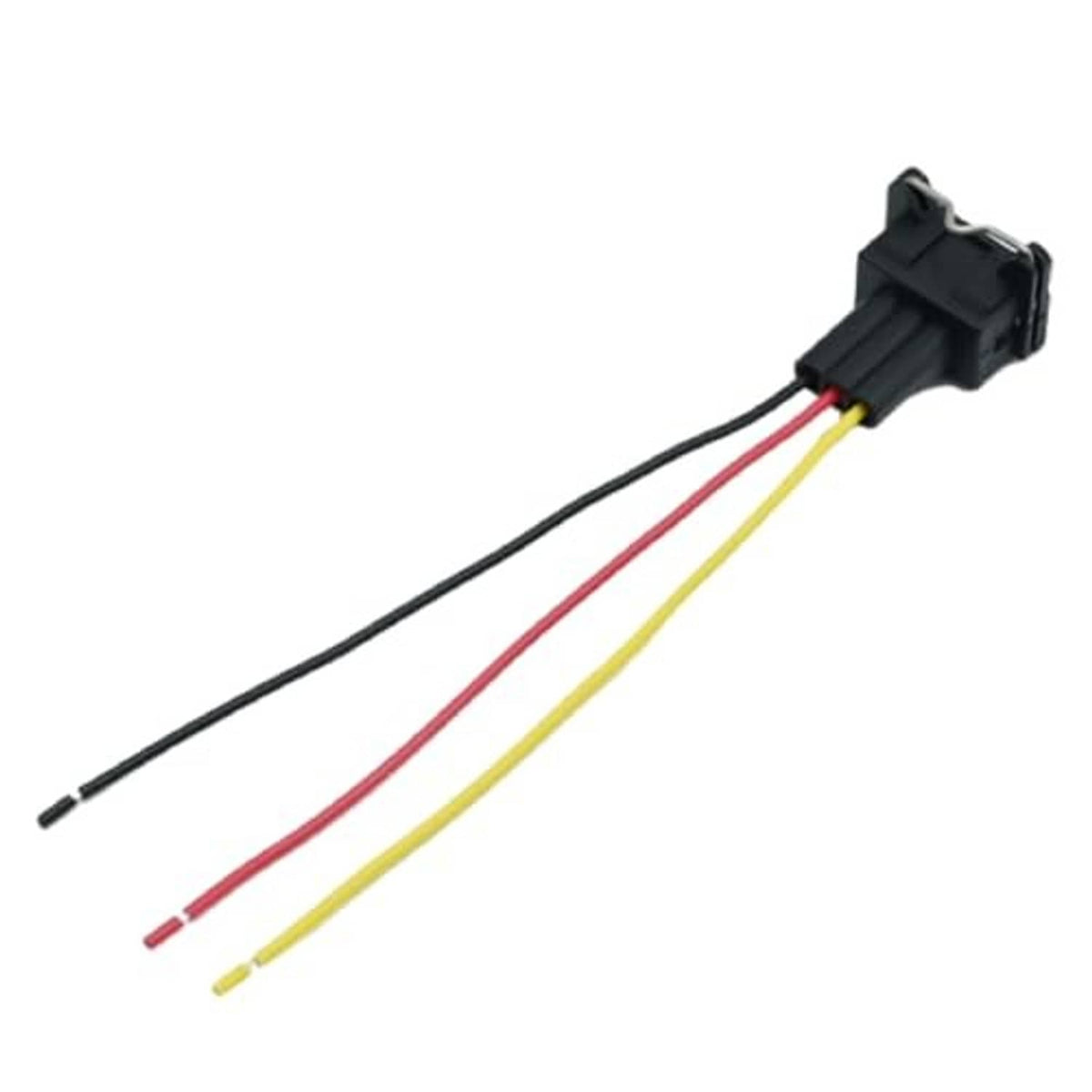 3-pin camshaft sensor connector wiring harness with black connector and three leads
