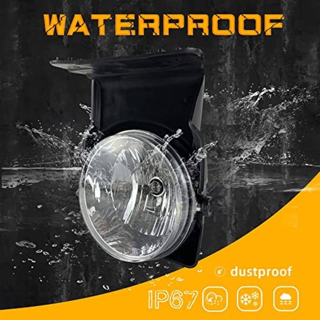 Single round fog light with black housing and clear lens
