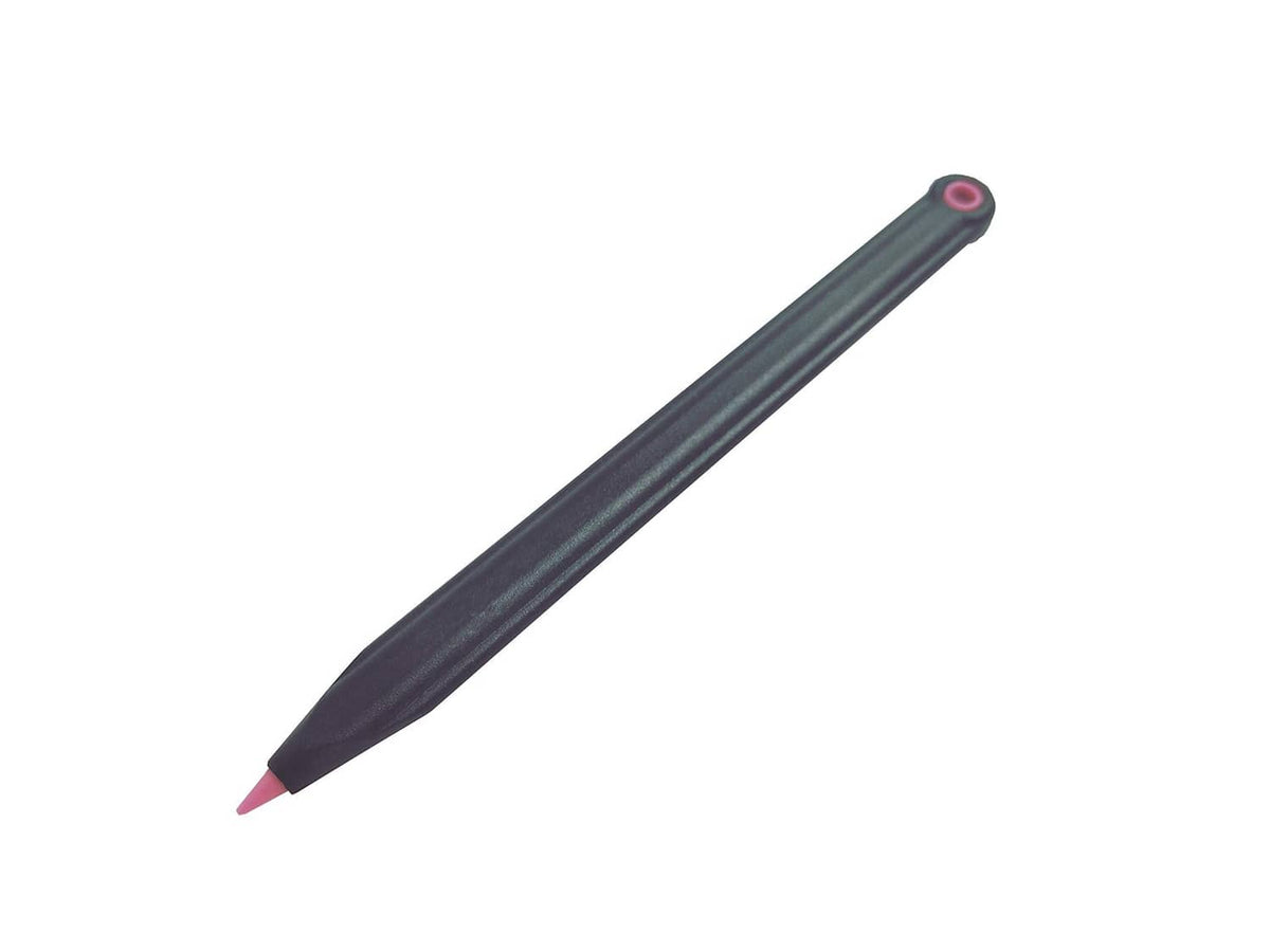 Replacement stylus, dark-gray angled pen with pink ring and pink tip