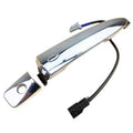 Exterior door handle assembly with chrome finish and wiring harness